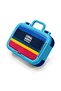 Kids Navy Blue Yellow Red Stripe Patterned Stainless Steel Lunch Box 39122