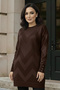 Patterned Tunic N3183 Brown - 2