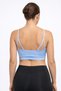 Women's Blue Sports Bra with Removable Pads, Gathering and Stretching Bustier, Yoga Fitness, Daily Use - 2