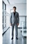 Men's Slim Fit Suit with Pocket and Elastic Waist - 3