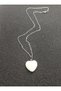 Heart Shaped Steel Chain Necklace with Phosphor Natural Stone That Glows in the Dark - 3