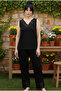 Black Lace Detailed Large Size Oversized Sleeveless Knitted Viscose Pajama Set26120901 - 2