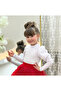 Girl's White Glittery Long Watermelon Sleeve Blouse Badi - 2