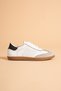 Women's Genuine Leather Lace-Up Suede Detailed Sports Shoes - White/Mink - 3