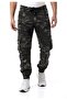 Cd908 Men's Cargo Camouflage Patterned Zippered and Multi-Pocket Sweatpants