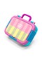 Kids Pink Yellow Stripe Patterned Stainless Steel Lunch Box 39123