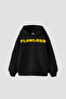 Flawless22 Printed Oversize Unisex Black Hoodie - 2