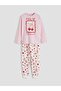 Crew Neck Printed Girl's Pajama Set