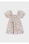 Girl's Printed Dress Beige - 4