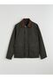 Velvet Collar Gabardine Men's Jacket - 6