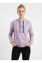 Women's Lilac Two-Thread Hooded Angel Sweatshirt Nj90 - 3