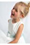 Girl's Embroidered Tulle Dress Cream - 5