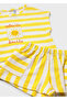 Baby Girl Combed Cotton Shorts Set Yellow - 4