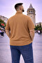 Men's Large Size Short Sleeve Coffee Polo Printed T-Shirt - 4
