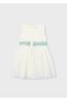 Girl's Embroidered Tulle Dress Cream - 2