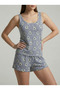 Women's Indigo Strap Pajama Set Nj92 - 3
