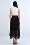 Bitter Brown Lined Maxi Length Lace Skirt Alc-X15309 - 7