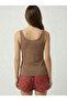 Women's Mink-Red Strap Pajama Set Nj92 - 3