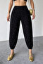 Women's Black Stone-Faced Modal Pants - 2