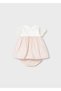Newborn Baby Girl Tulle Dress with Sleeves Pink - 3