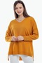 V-neck Long T Sleeve Back Long Front Short Slit Loose Cut Seasonal Basic Loose Knitwear Sweater - 5