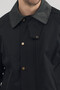 سترة رجالية سوداء كبيرة الحجم ذات ياقة متباينة - 3
