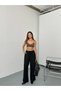 Elastic Waist, Lace-Up, Wide-Let Palazzo Linen Pants - 4