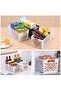 4-Piece Multi-Purpose Organizer Basket with Handles - In-Cabinet and Refrigerator Organizer Basket-Black-White - 7