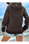 100% Cotton 3 Thread Cotton Hooded Women's Sweatshirt - 2