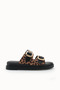 Mira Amara Women's Double Buckle Slippers 00120403 Black Leopard - 7