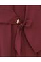 Elastic Waist Cross-Tie Burgundy Modal Suit - Burgundy - 4
