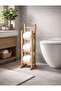 3-Tier Bamboo Toilet Paper Holder Stand – Modern Wc Paper Holder & Bathroom Decorative Organizer - 3