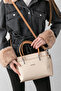 Pera Large Volume Women's Cream Handbag and Wallet Combination with Adjustable Strap Pbu54041002 - 5
