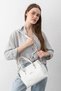Pera Adjustable Strap Large Volume Women's White Hand and Shoulder Bag with Embossed Lettering Pbu5404 - 5