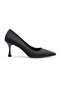 Black Matte Satin Pointed Toe 8 cm Heeled Sara Stiletto Women's Shoes - 2