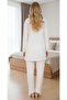 New Season Ecru Breastfeeding-Friendly Spanish Sleeve Design Maternity Pajama Set 3-Piece Set - 6