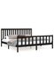 Bed frame with headboard 200x200 cm, black, solid pine wood - 2