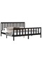 Bed frame with headboard 200x200 cm, black, solid pine wood - 3