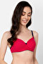 Padded Non-Wired Printed Full Cup Multiway T-shirt Bra in Magenta - Cotton - 3
