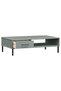 Coffee table with metal legs "OSLO", gray, solid pine wood - 5