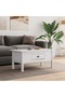 BODO coffee table, white, 100x55x45 cm, solid pine wood