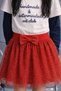 Girl's Red Skirt with Glittering Tulle April 23 and October 29 Ages 4-14 - 2