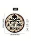 Round 20X20CM 2D Flat - Vintage "ACHTUNG MINEN" Skeleton & Crossbones Metal Sign - 19.99cm Aluminum - 3