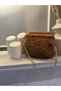 Women's Teddy Plush Handmade Shoulder Bag in Brown Color with Leather Detail - 4