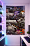 Psp -10 Vertical Wall Covering Shiny Quality Fabric Room Decor Tapestry Wall Carpet Gaming