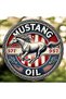 Round 20X20CM [Vintage Metal Sign] Vintage 8-Inch Round Metal Sign - "MUSTANG 577° 957° OIL" with Ru - 7