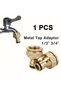 1-Pcs 1/2" & 3/4" Metal Garden Hose Quick Connectors - 2-in-1 Faucet Adapter for Watering Nozzles...