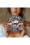 Round 20X20CM [Vintage Metal Sign] Vintage 8-Inch Round Metal Sign - "MUSTANG 577° 957° OIL" with Ru - 5