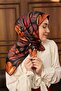 Black Orange Floral Pattern Tivil Woven Pure Silk Scarf-11493-13-Kvs0914 - 3