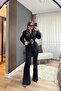 Belted Collarless Atlas Jacket Black - 2